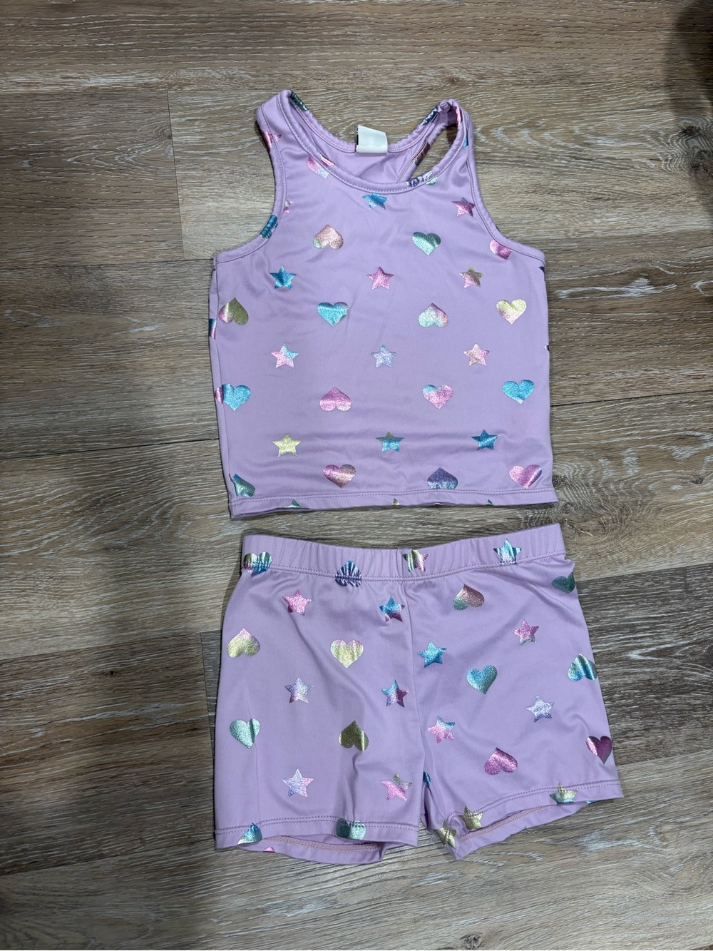 Girls' Lavender Heart & Star Set - Metallic Print